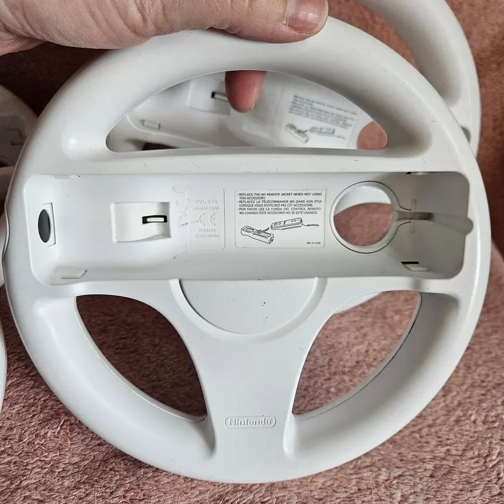 4 Nintendo Wii Steering Wheel Racing Controller Attachments for Mario Kart Set